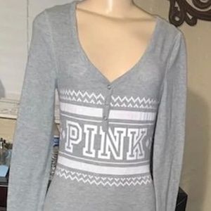 Vs pink grey onesie Medium